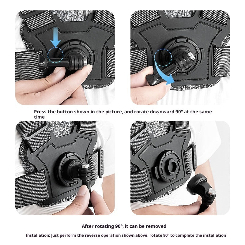 Chest Mount For Dual-camera Action Camera Setup Front And Rear