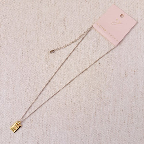 Golden Girl Gold Bar Two Tone Necklace