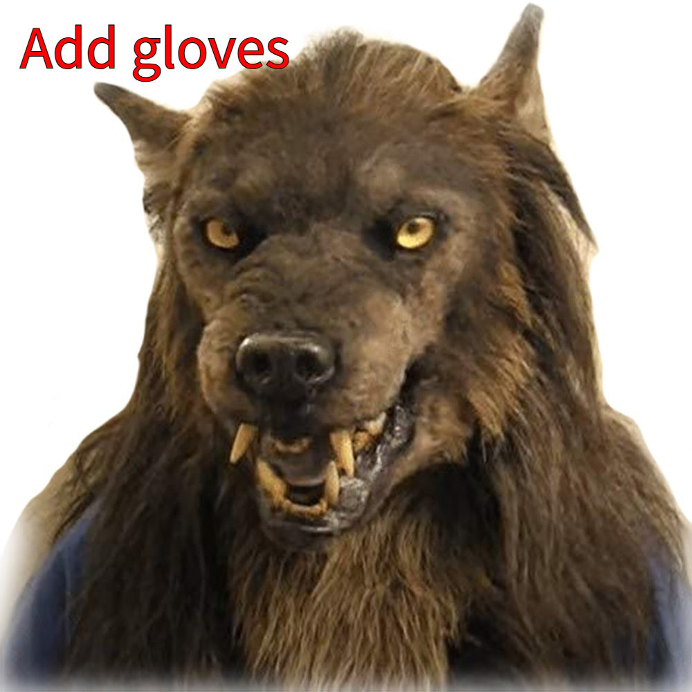 Latex Simulation Wolf Head Mask Headgear Cosplay Mask